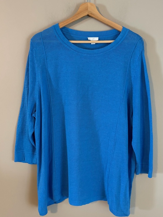 J. Jill Sweaters - J. Jill Blue Long Sleeve Knit Crewneck Top linen petite XL